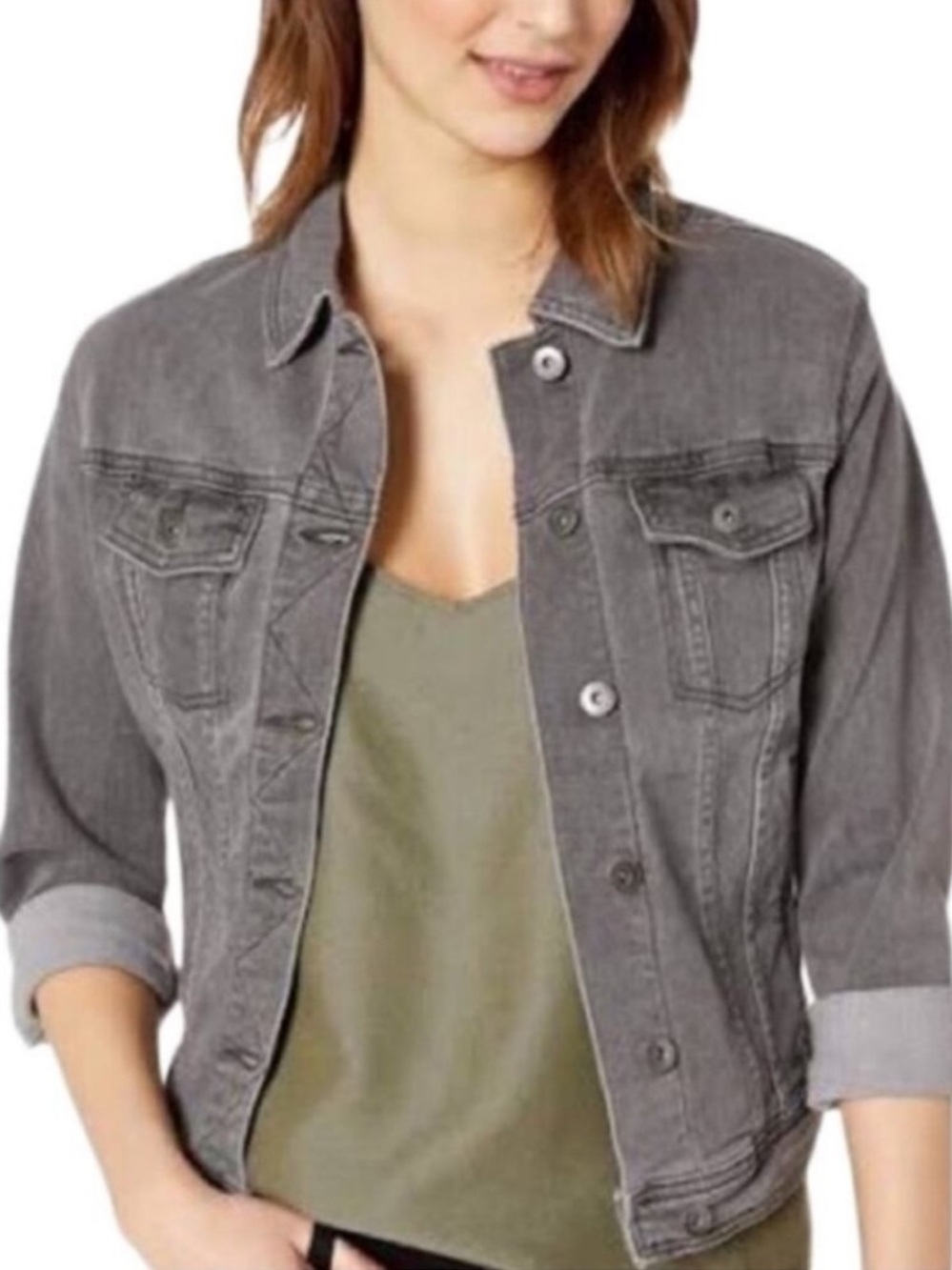 PrAna Grey Abbot Denim Jacket Coastal Cowgirl Western, size xs